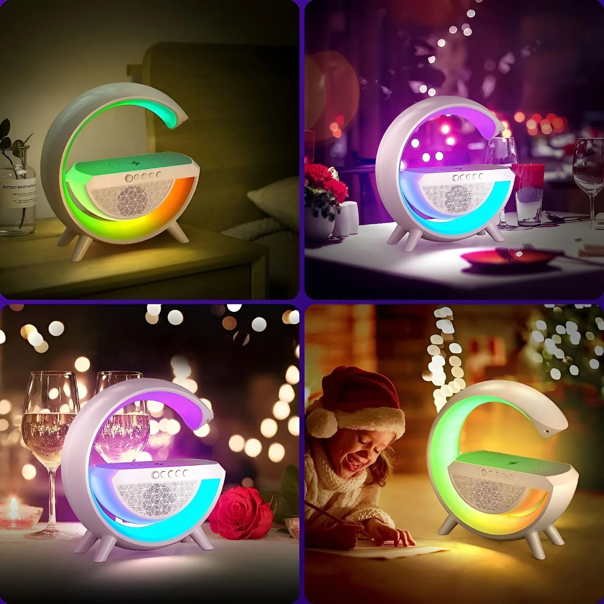 G Shaped RGB Light Table Lamp With Wireless Charger - Auk deals