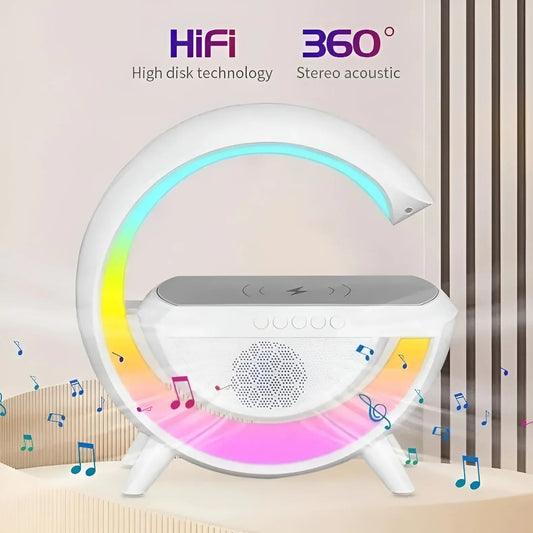 G Shaped RGB Light Table Lamp With Wireless Charger - Auk deals