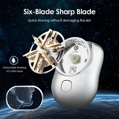 Mini Portable Electric Hair Shaver with 5 - Blade System & Pop - Up Trimmer - Mini and Water Resistant - Auk deals