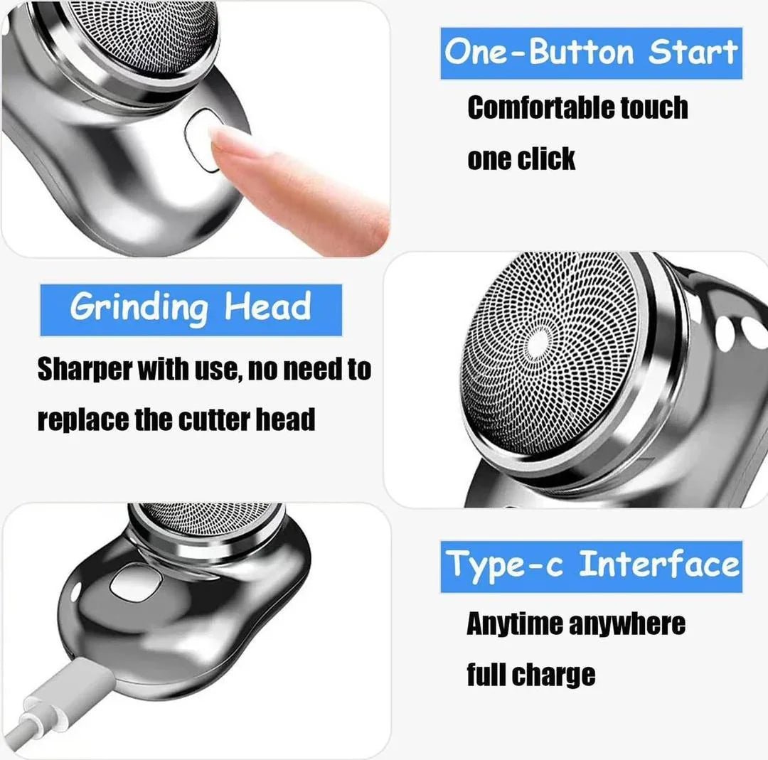 Mini Portable Electric Hair Shaver with 5 - Blade System & Pop - Up Trimmer - Mini and Water Resistant - Auk deals